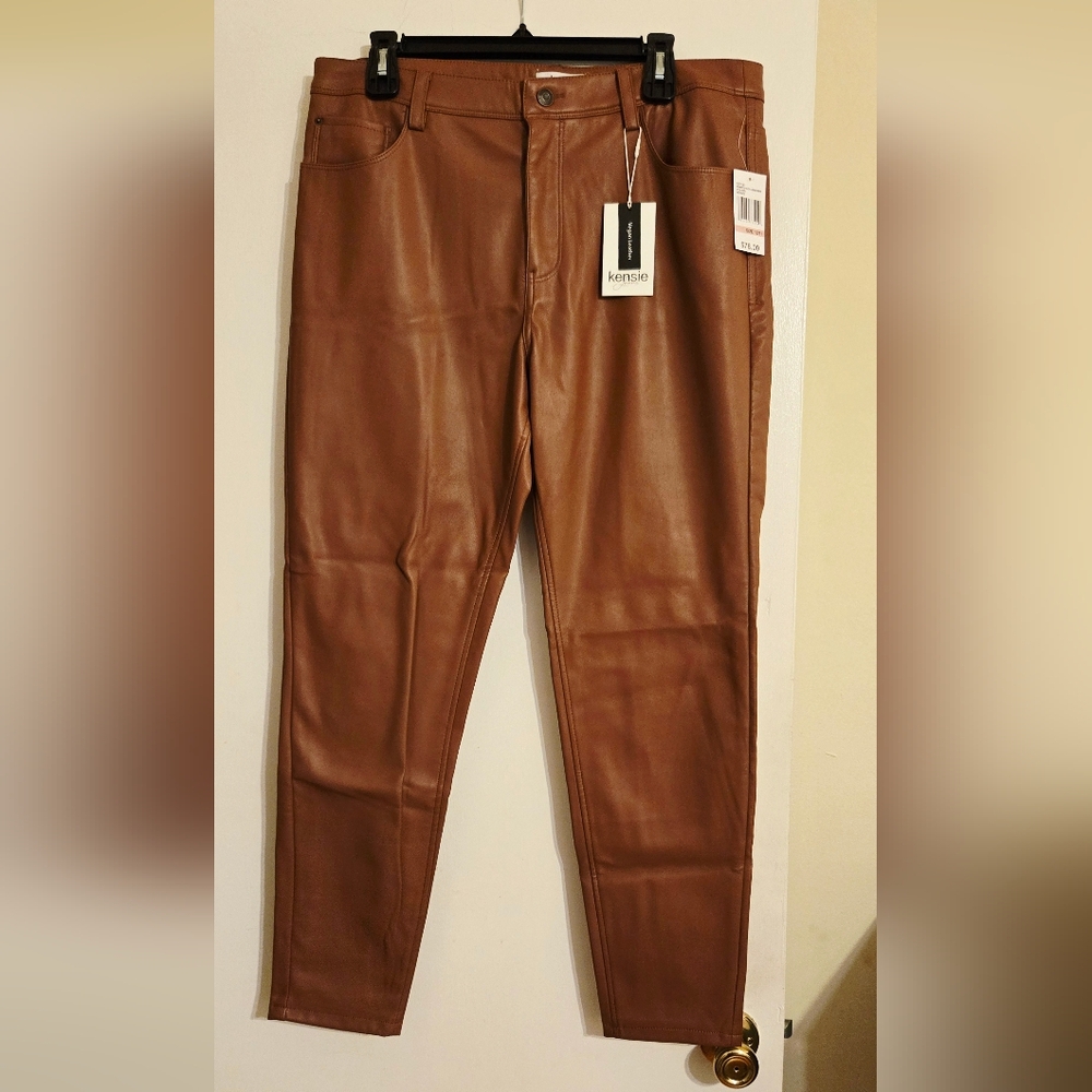 Kensie Women's Brown Vegan Leather Pants